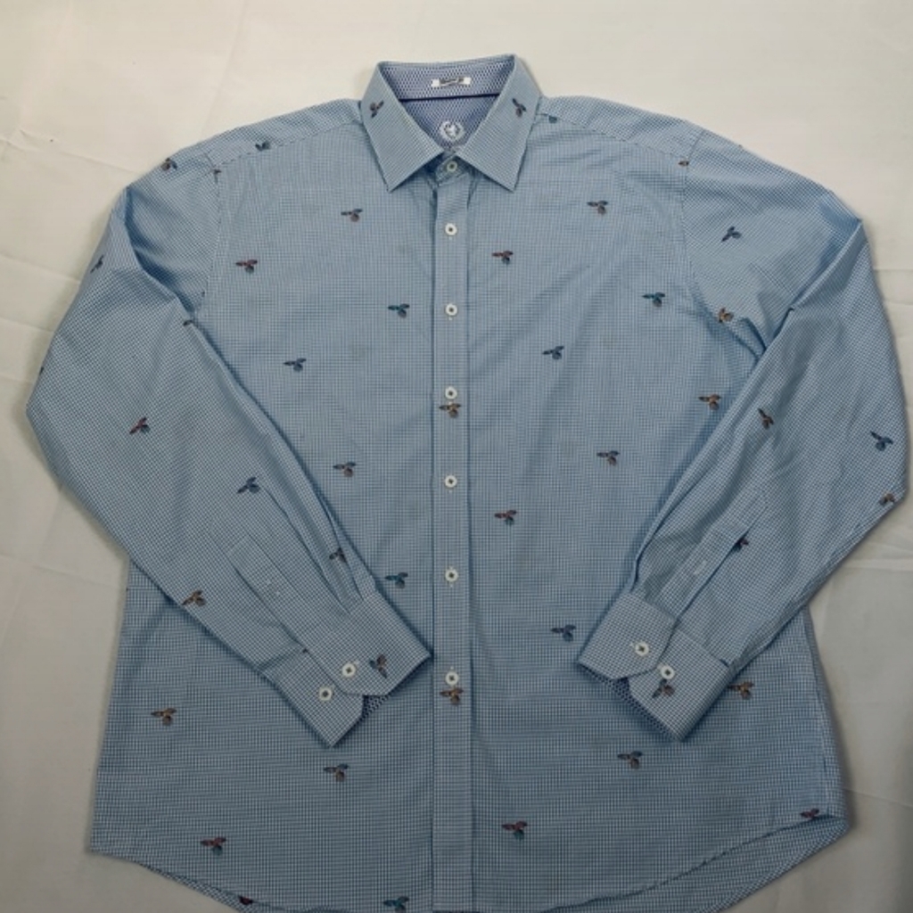 Bugatchi Embroidered Bird Button Down